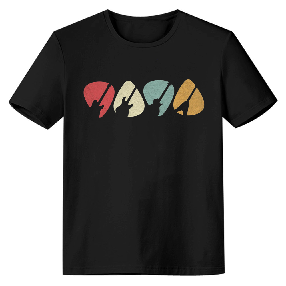 Adult Unisex Music Festival Guitar Black T-shirt Costume