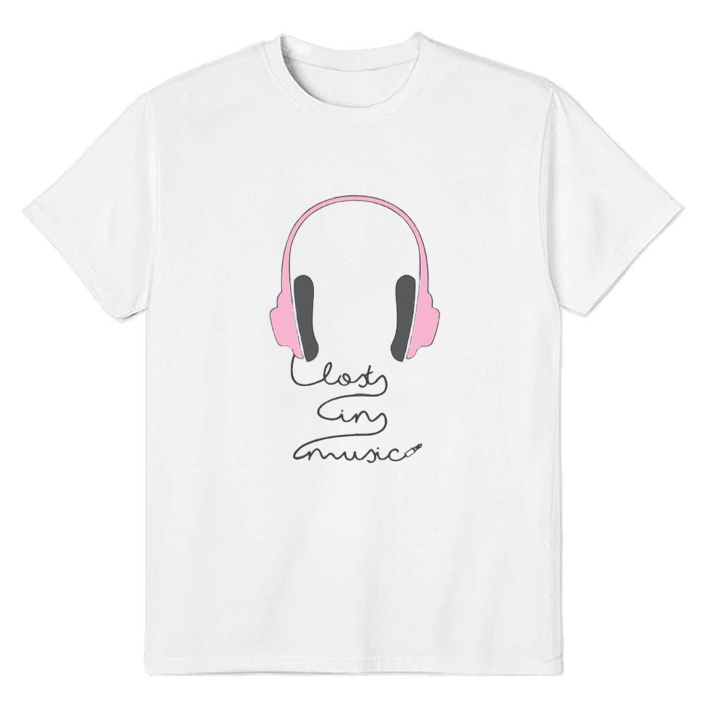 Adult Unisex Lost In Music White T-shirt Costume
