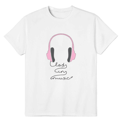 Adult Unisex Lost In Music White T-shirt Costume