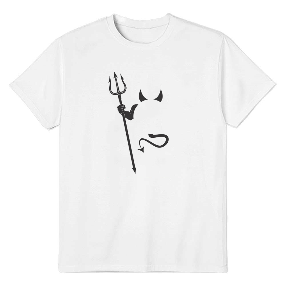 Adult Unisex Devil Car Demon Halloween White T-shirt Costume