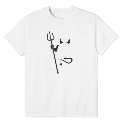 Adult Unisex Devil Car Demon Halloween White T-shirt Costume