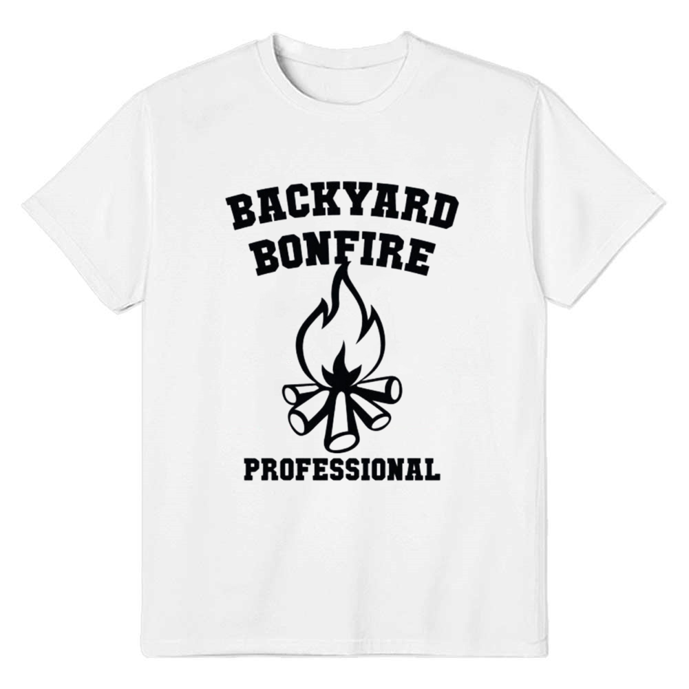 Adult Unisex Backyard Bonfire Professional camping Bonfire Night White T-shirt Costume