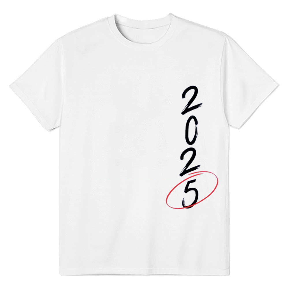 Adult Unisex 2025 TshirtNew Year White Festival T-shirt