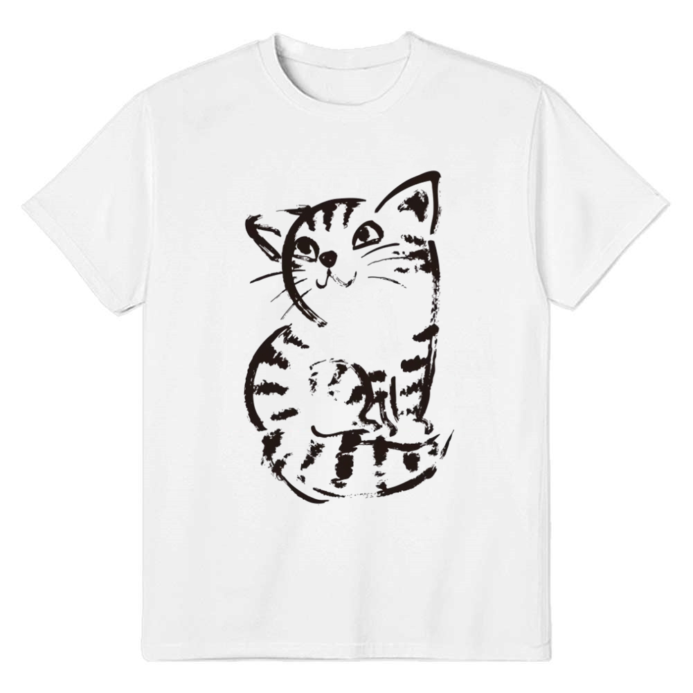Kawaii Cat Adult Unisex Pet Animals Lover White T-shirt