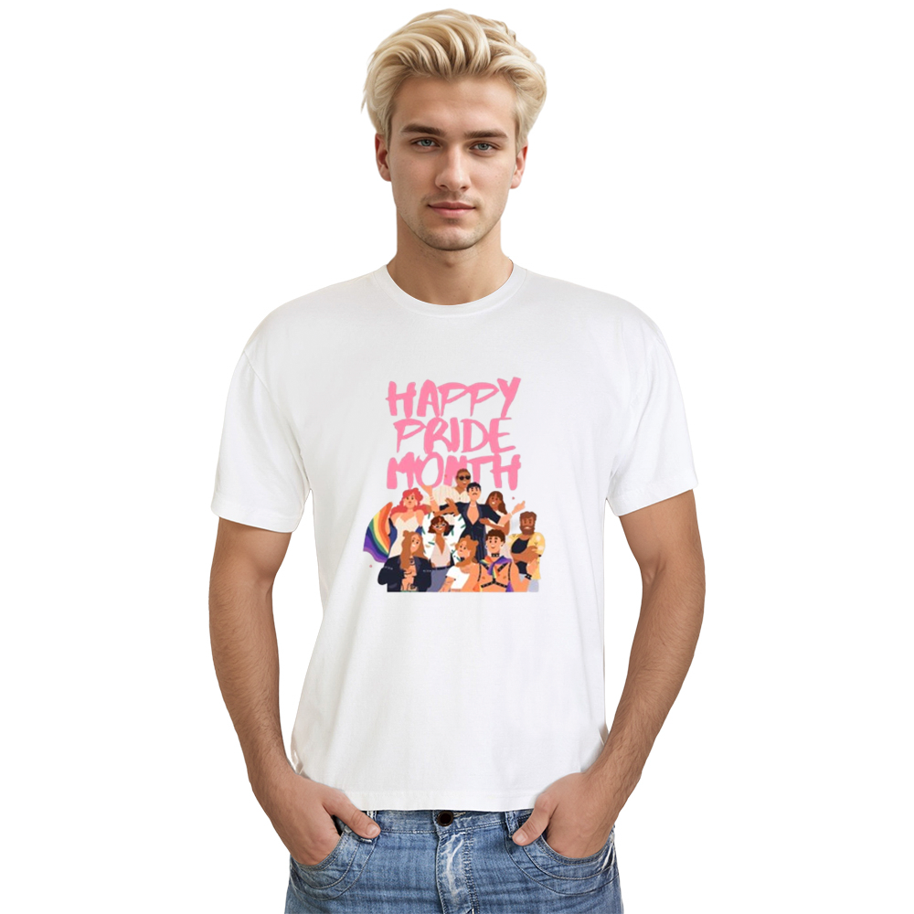 Adult Unisex Pride Month Happy White T-shirt Costume