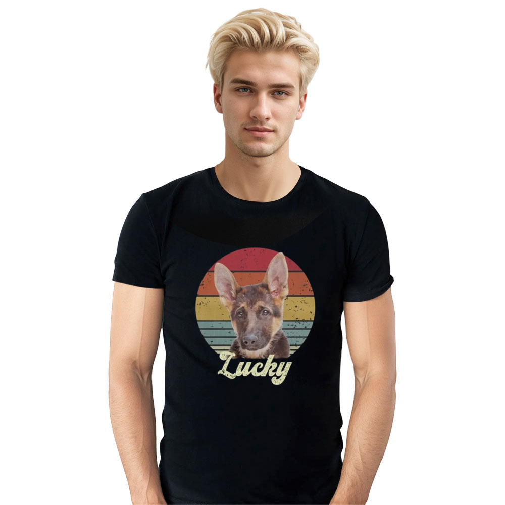 Adult Unisex Lucky Dog Pet Lover Black T-shirt Costume