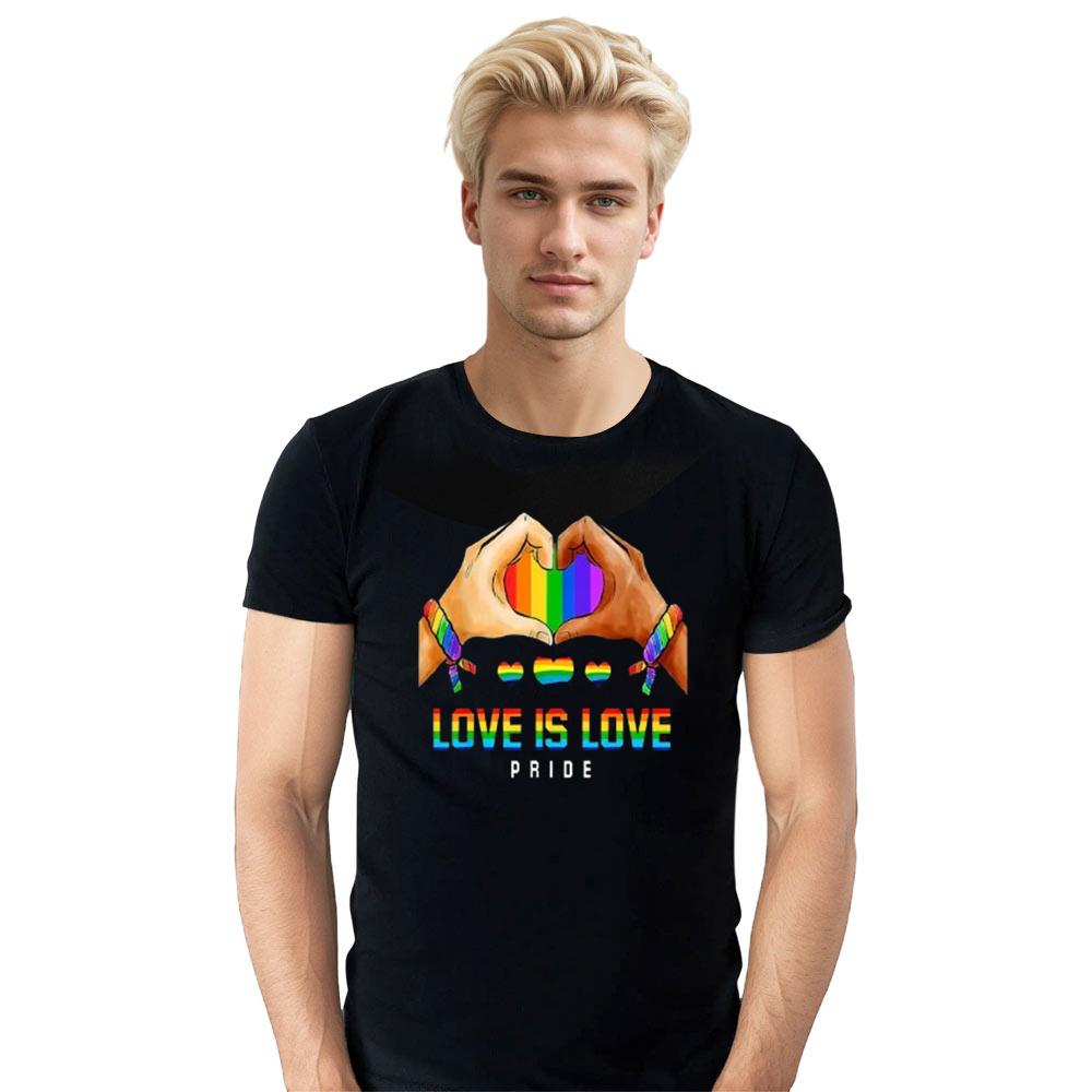Adult Unisex Love is Love Pride Month Black T-shirt Costume