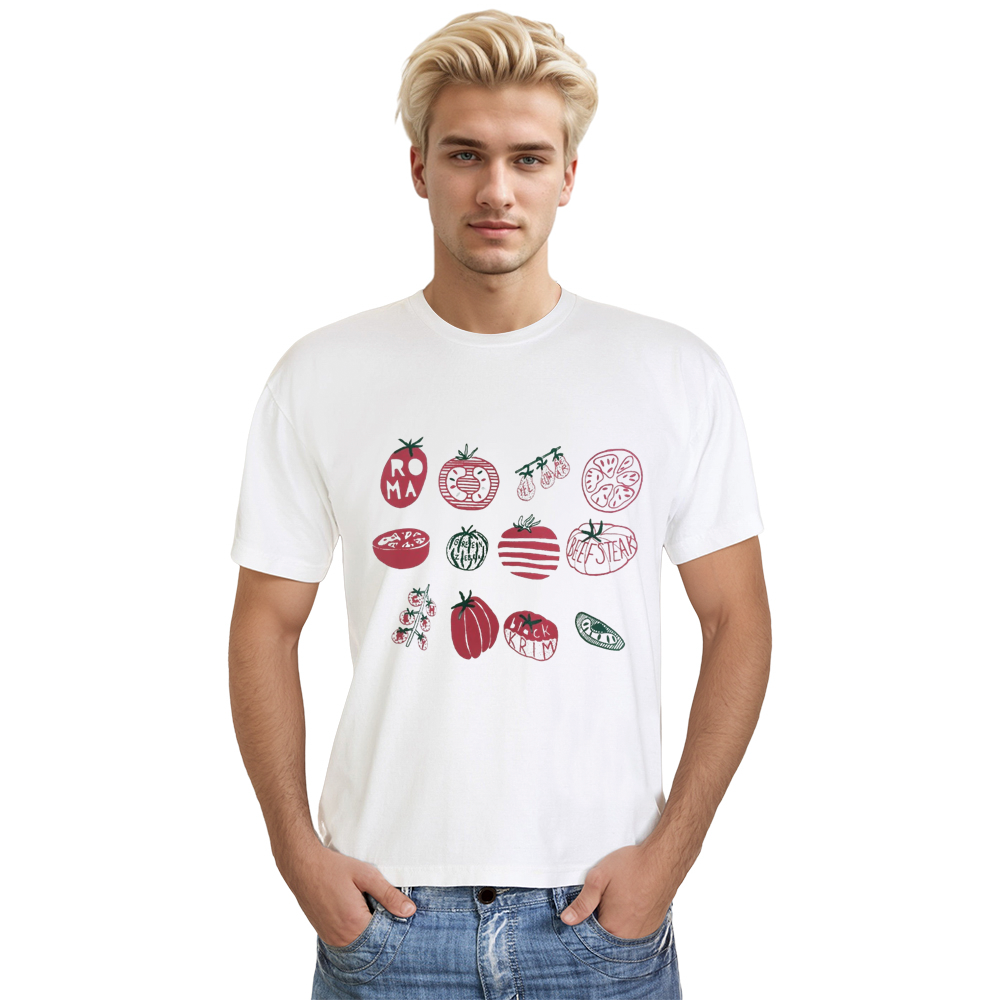 Adult Unisex Tomato Foodie Food Lover White T-shirt Costume
