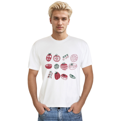 Adult Unisex Tomato Foodie Food Lover White T-shirt Costume
