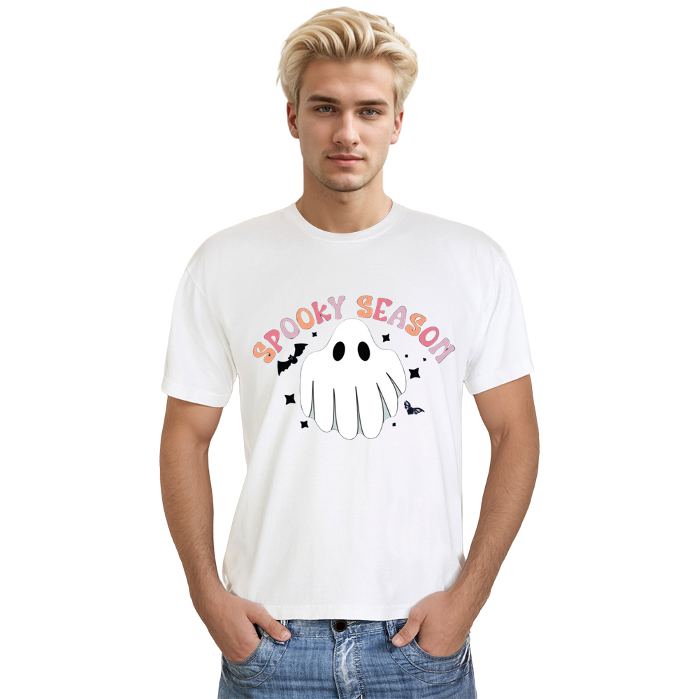 Adult Unisex Spooky Season Halloween White T-shirt Costume