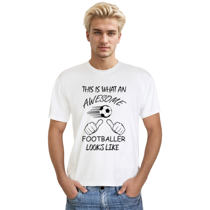 Adult Unisex Awesome Footballer Gift Soccer Lover White T-shirt Costume