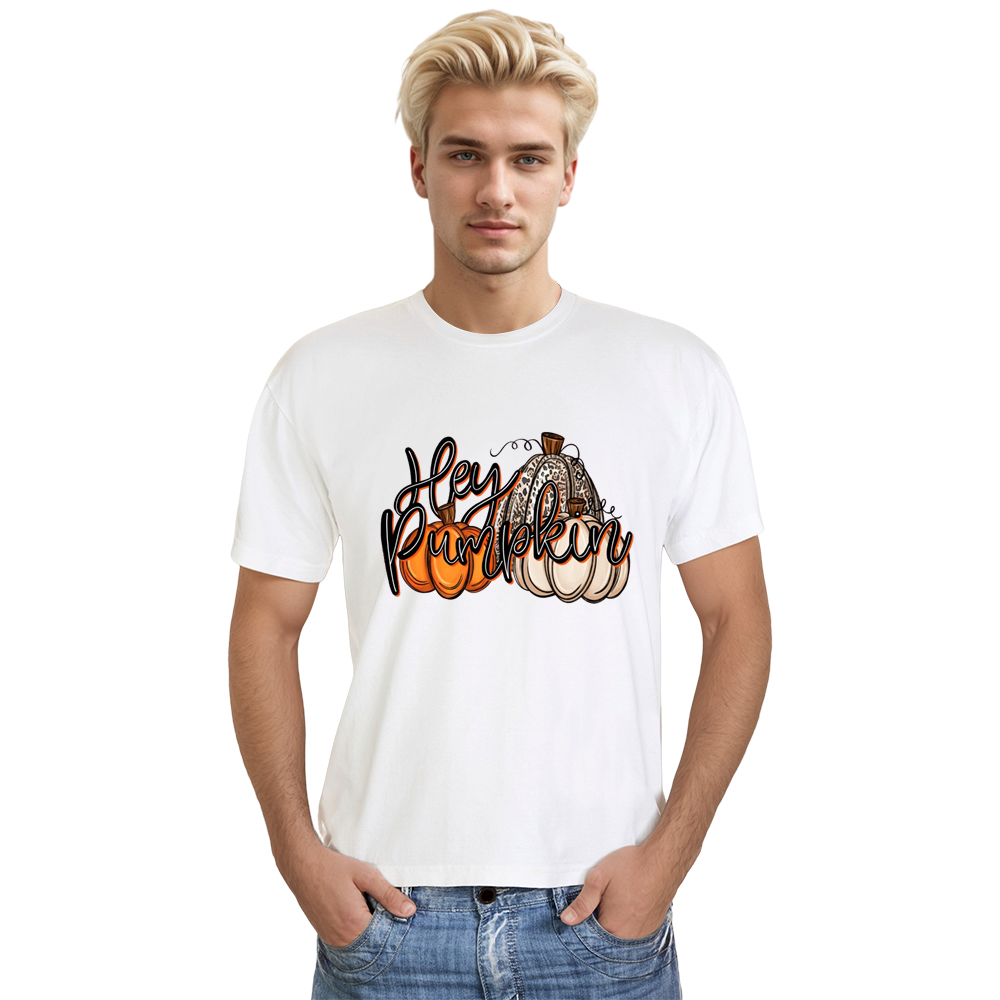 Adult Unisex Halloween Hey Pumpkin White T-shirt Costume