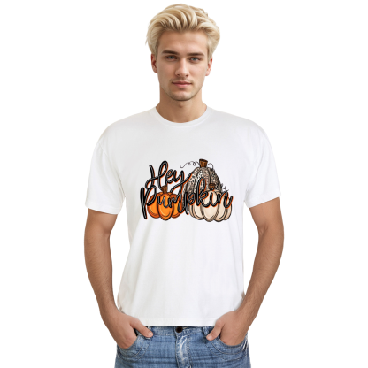 Adult Unisex Halloween Hey Pumpkin White T-shirt Costume