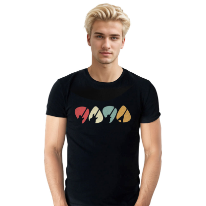 Adult Unisex Music Festival Guitar Black T-shirt Costume