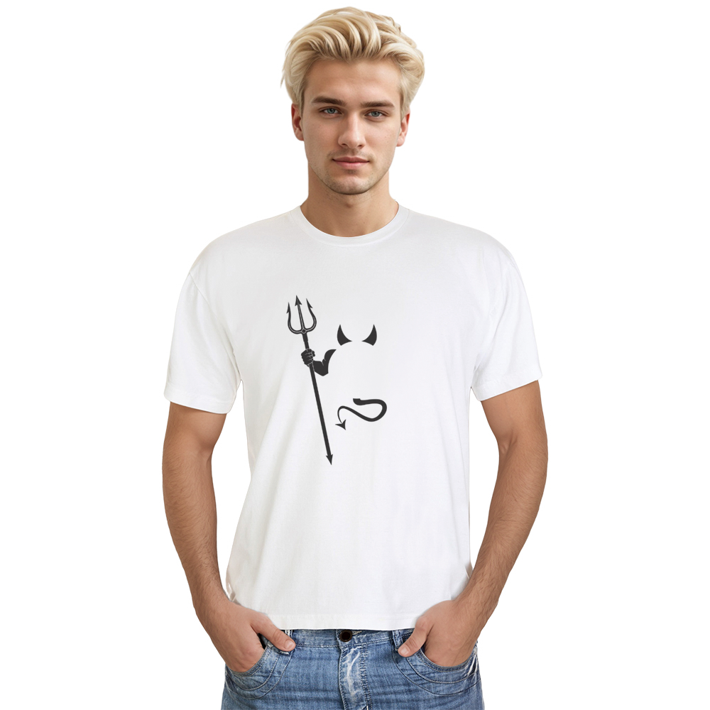 Adult Unisex Devil Car Demon Halloween White T-shirt Costume