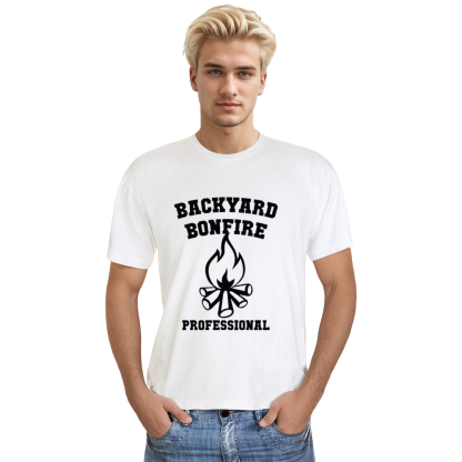 Adult Unisex Backyard Bonfire Professional camping Bonfire Night White T-shirt Costume