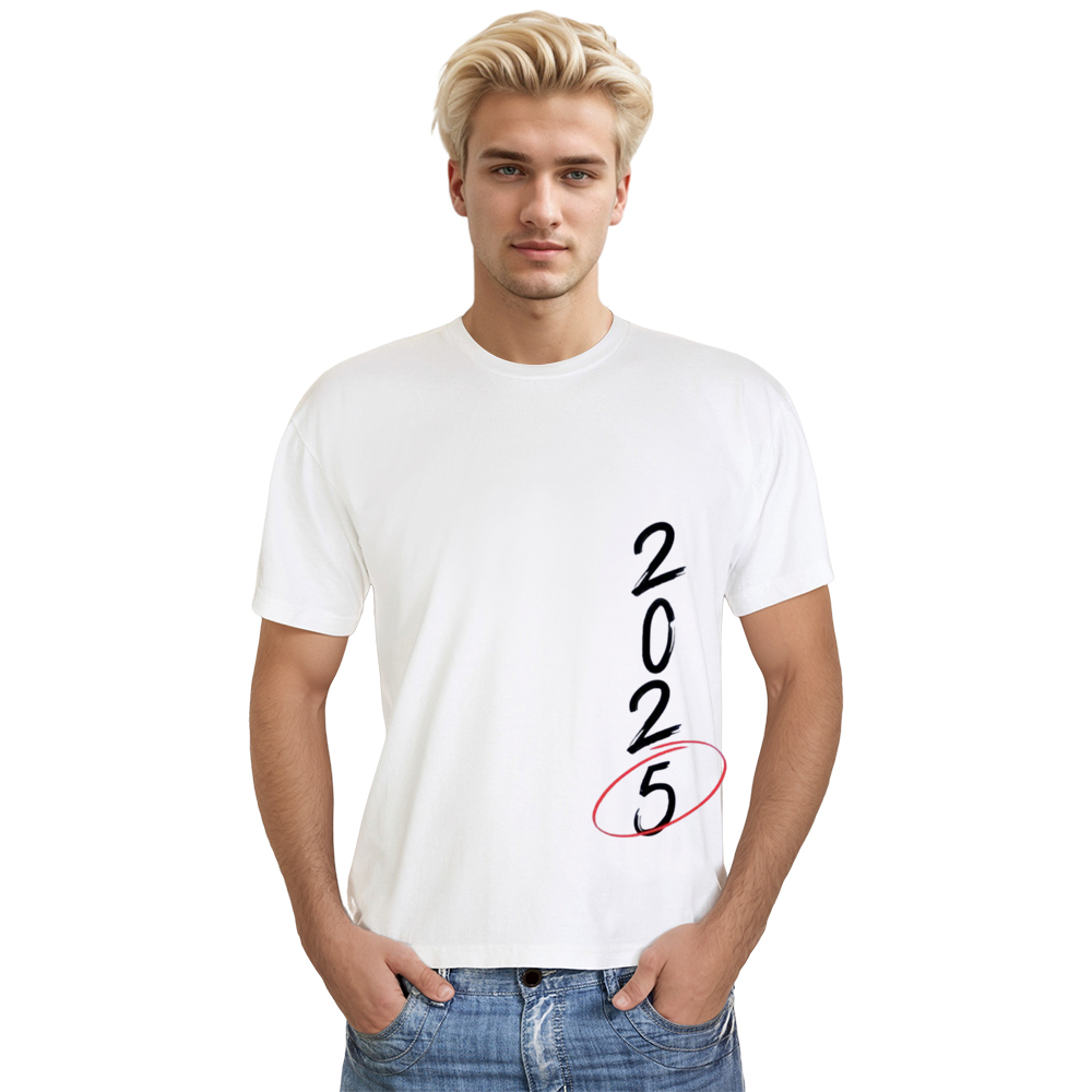 Adult Unisex 2025 TshirtNew Year White Festival T-shirt