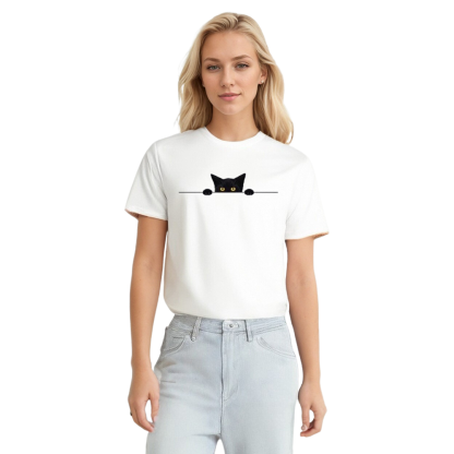 Adult Unisex Cute Cat Pet Lover Animals White T-shirt Costume