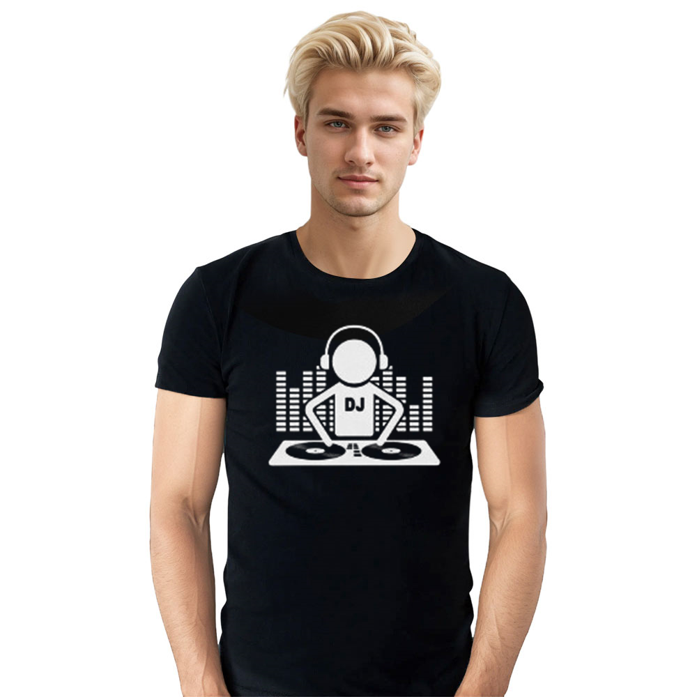 Adult Unisex DJ Music Festival Black T-shirt Costume