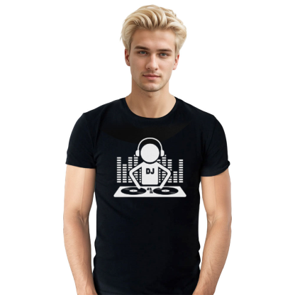 Adult Unisex DJ Music Festival Black T-shirt Costume