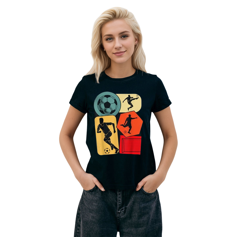 Adult Unisex Funny Pattern Football Lover Black T-shirt Costume