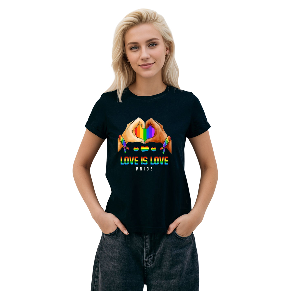 Adult Unisex Love is Love Pride Month Black T-shirt Costume