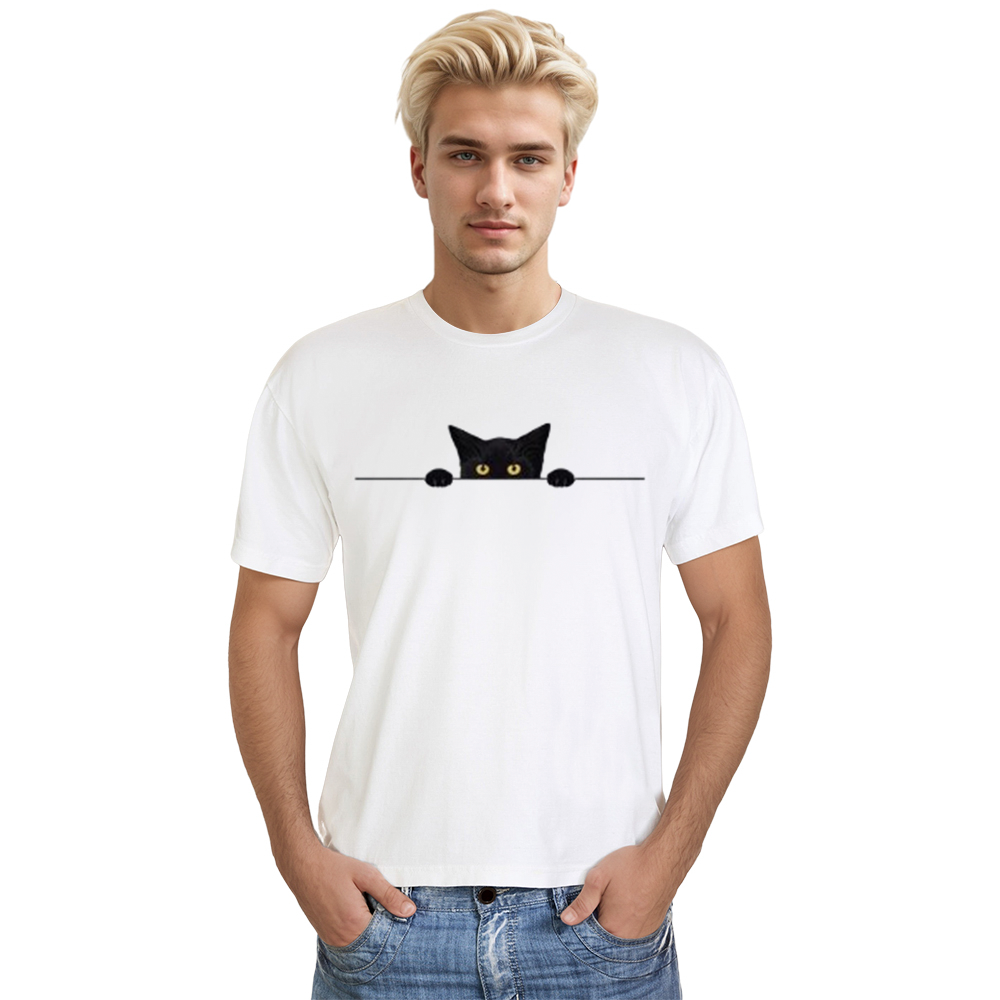 Adult Unisex Cute Cat Pet Lover Animals White T-shirt Costume