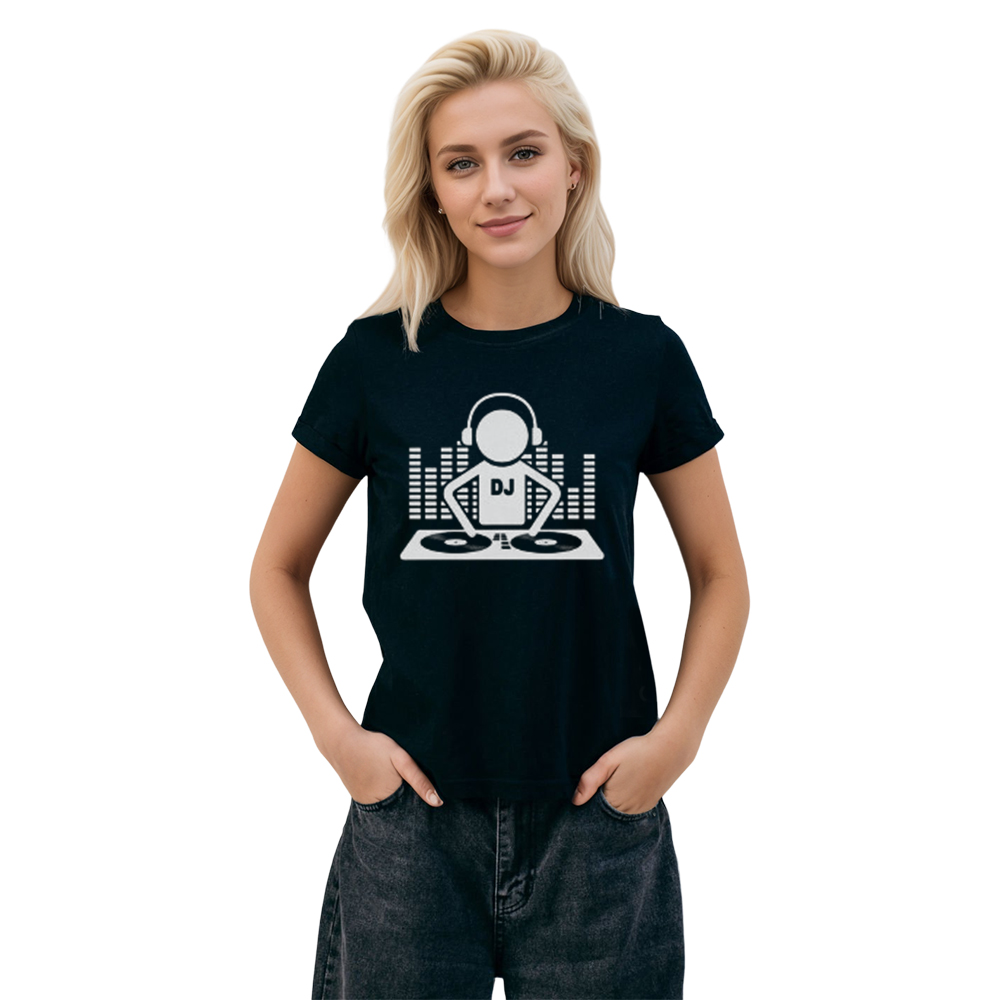 Adult Unisex DJ Music Festival Black T-shirt Costume