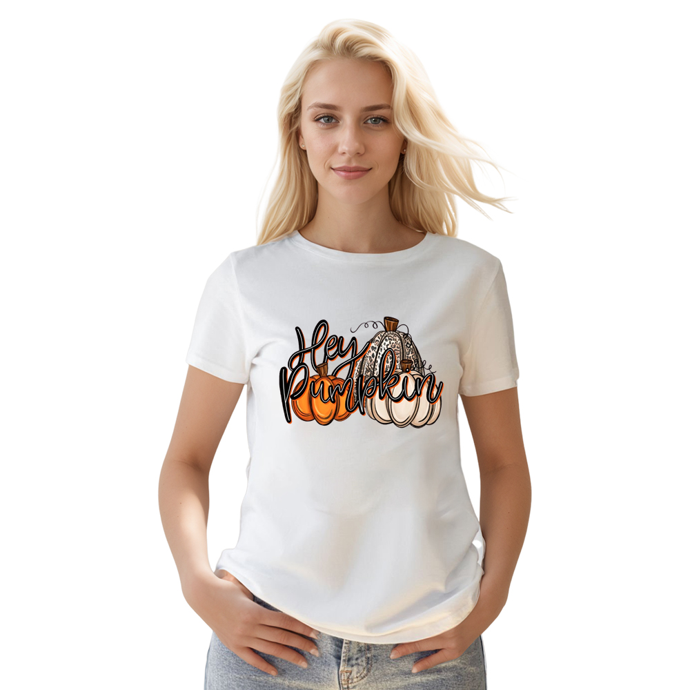 Adult Unisex Halloween Hey Pumpkin White T-shirt Costume