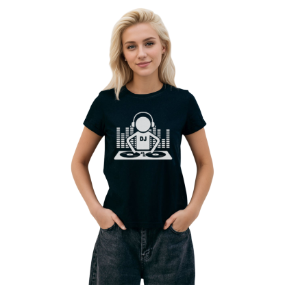 Adult Unisex DJ Music Festival Black T-shirt Costume