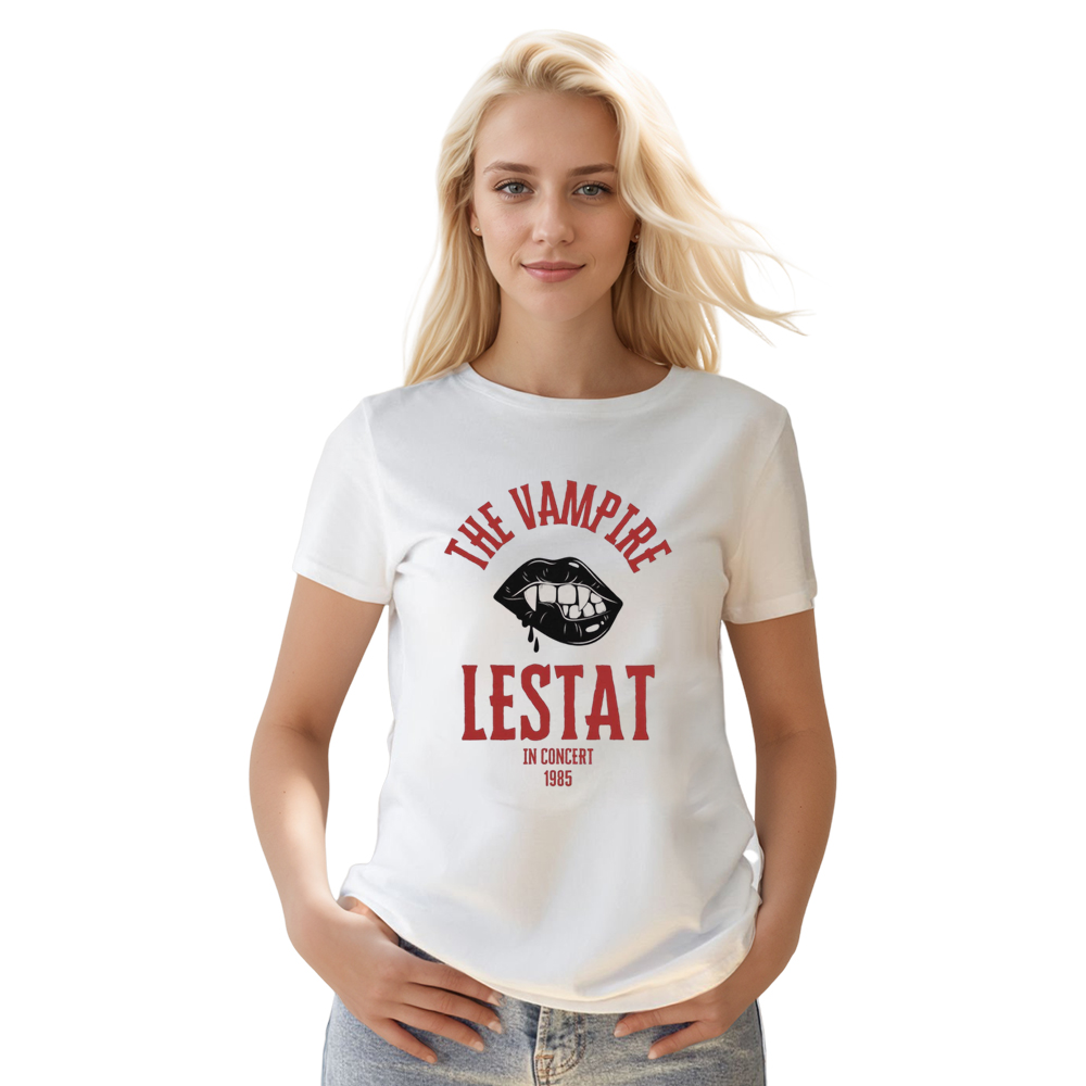 Adult Unisex Vampire Music Concert Halloween White T-shirt Costume