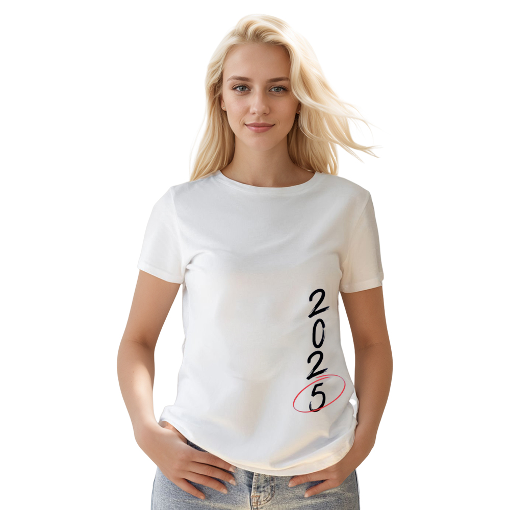 Adult Unisex 2025 TshirtNew Year White Festival T-shirt