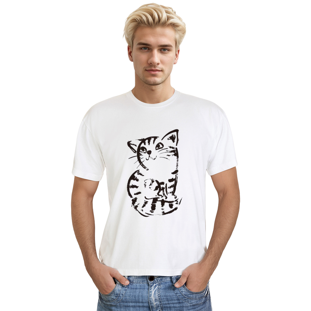 Kawaii Cat Adult Unisex Pet Animals Lover White T-shirt