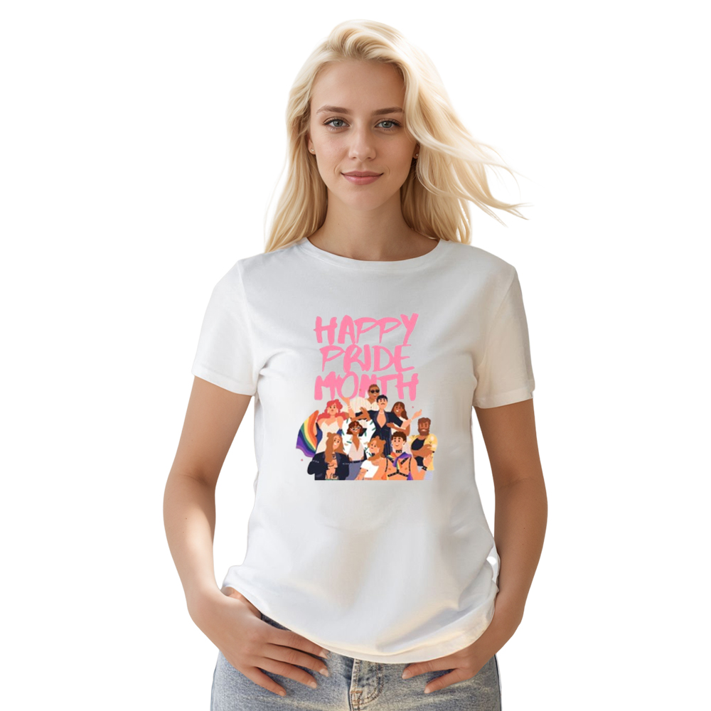 Adult Unisex Pride Month Happy White T-shirt Costume
