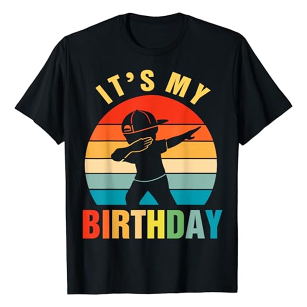 Adult It's My Birthday Boy Birthday Party Black Short Sleeve T-shirt Outfits Top Costume