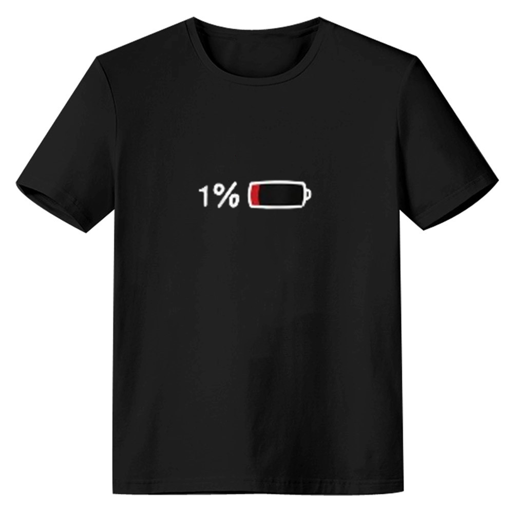 Adult Unisex 1% Electricity Funny Black T-shirt Costume