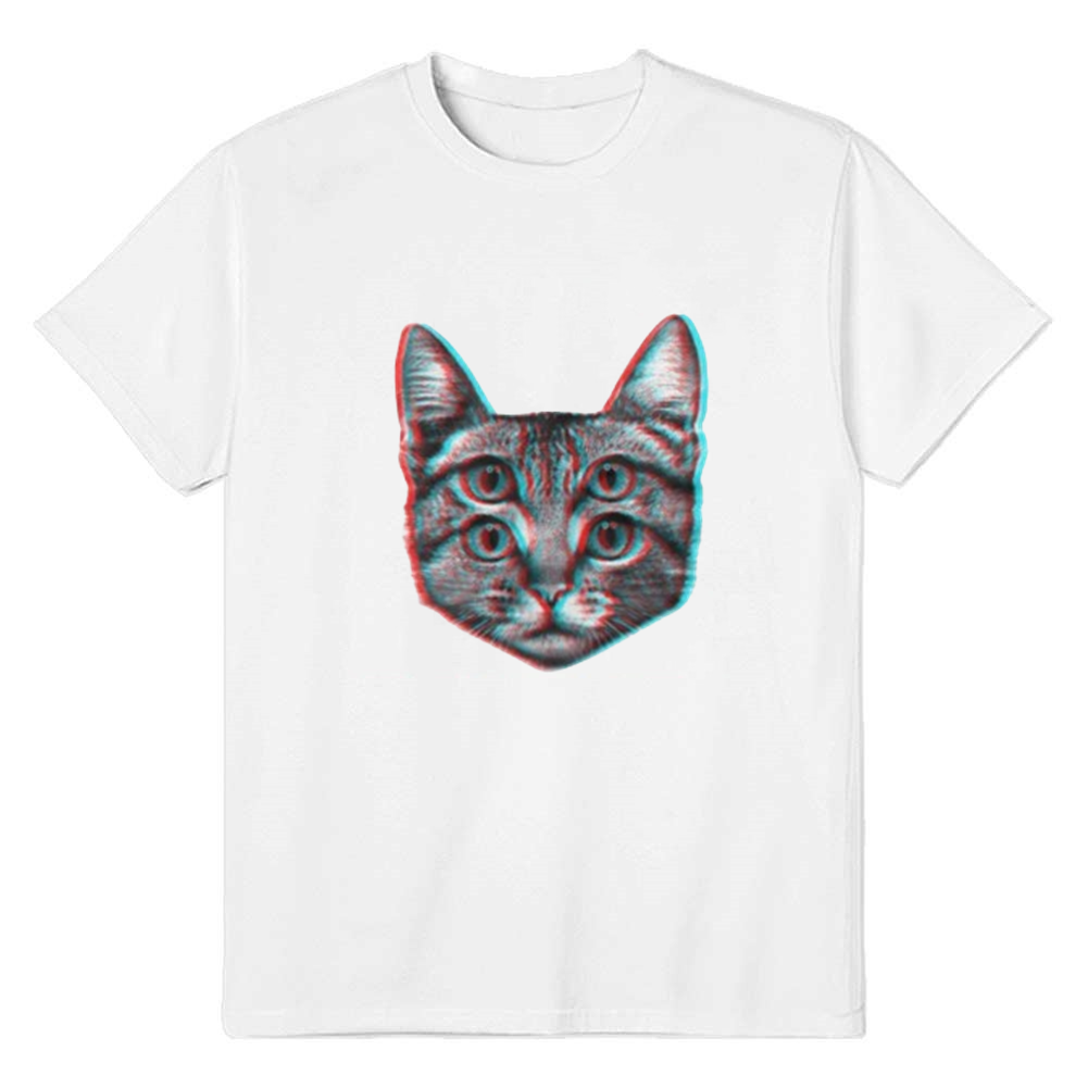 Adult Unisex 3D Cat Pet Lover White T-shirt Costume