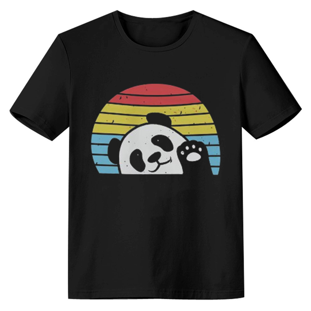 Adult Unisex Hallo Panda Wild Animals Panda Lover Black T-shirt Costume