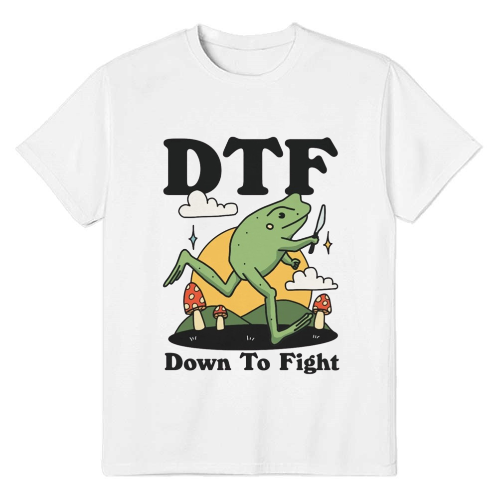 Adult UnisexDTF Funny Frog Animals Lover White T-shirt Costume