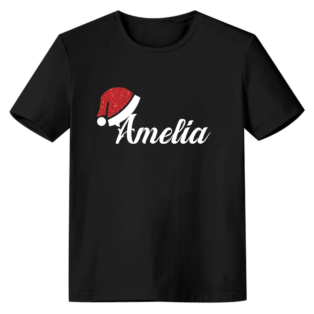 Adult Unisex Festival Custom Christmas Xmas Black T-shirt Costume