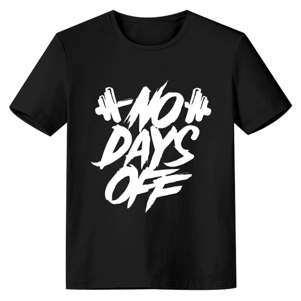 Adult Unisex Funny Gym Work No Day Off Black T-shirt Costume