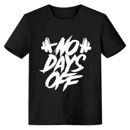 Adult Unisex Funny Gym Work No Day Off Black T-shirt Costume