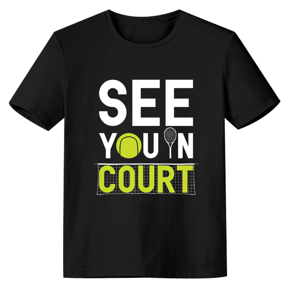 Adult Unisex Tennis Player Sport Lover Black T-shirt Costume