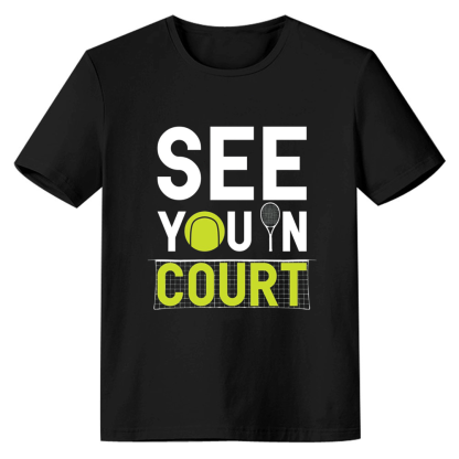 Adult Unisex Tennis Player Sport Lover Black T-shirt Costume