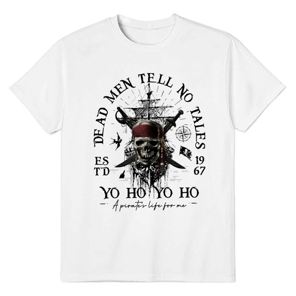 Adult Unisex Dead Men Tell No Tales 1967 White Pirate Lover T-shirt Costume