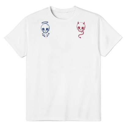 Adult Unisex Angels & Devils Demon Halloween White T-shirt Costume