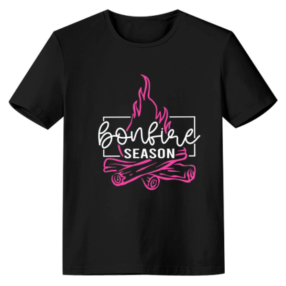 Adult Unisex Campfire Bonfire Night Black T-shirt Costume