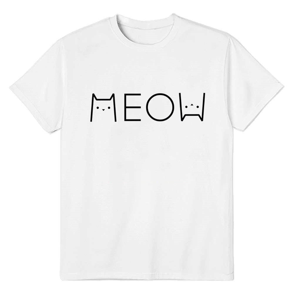 Adult Unisex I Love Cat Pet Lover White T-shirt