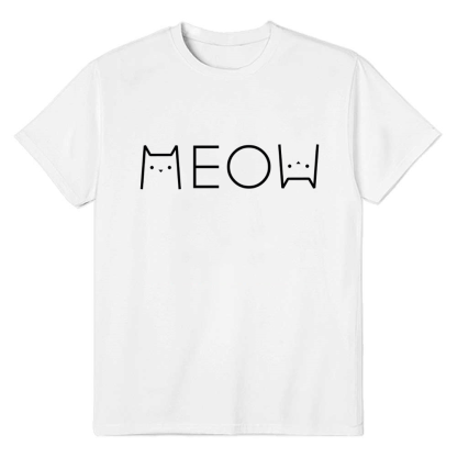 Adult Unisex I Love Cat Pet Lover White T-shirt