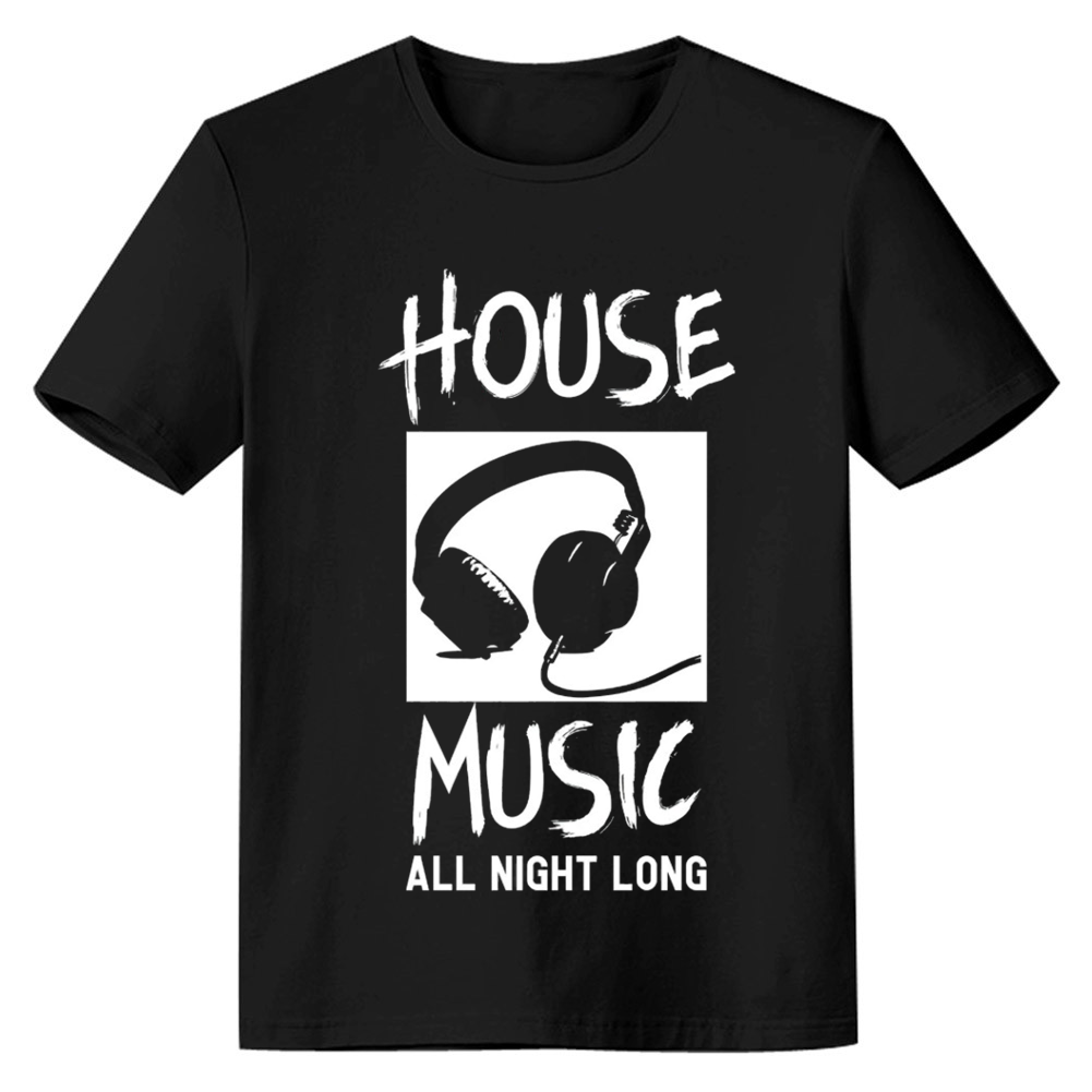 Adult Unisex Dj House Music Old School Music Lover Black T-shirt